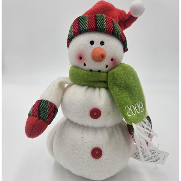 The Bon-Ton Plush Snowman 2009 Stuffed Animal Christmas Winter Soft Weighted - Picture 1 of 10